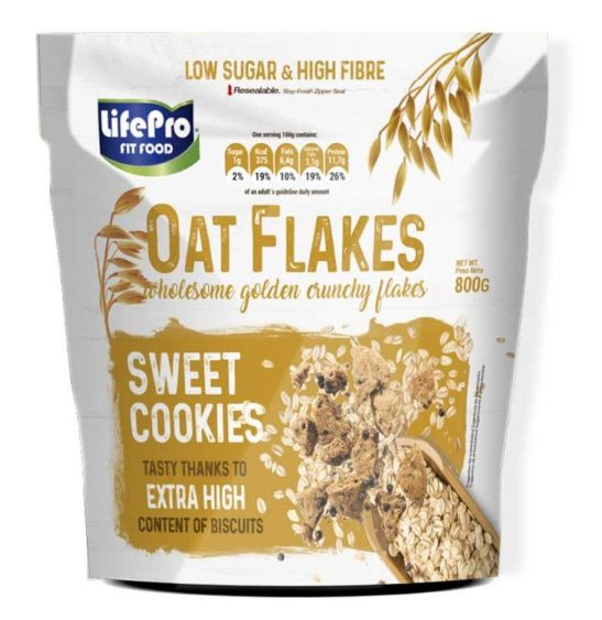 Copos De Avena 800g Sabor Sweet Cookies - LIFE PRO