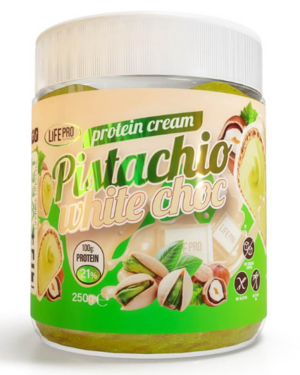 Protein Cream, 250gr Sabor Pistacho Chocolate Blanco  - LIFE PRO