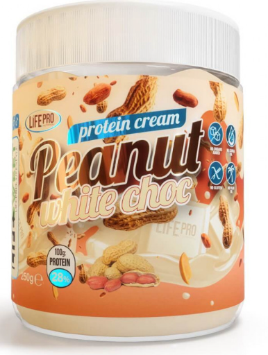 Protein Cream, 250gr Sabor Peanut White Choc  - LIFE PRO
