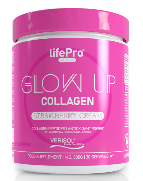 Collagen Glow up , Sabor Fresa, 300g - LIFE PRO