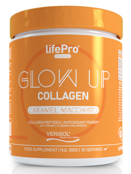 Collagen Glow up , Sabor Caramel Machiato, 300g - LIFE PRO