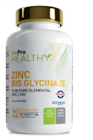 Zinc Bisglycinate 90 Vegancaps - LIFE PRO