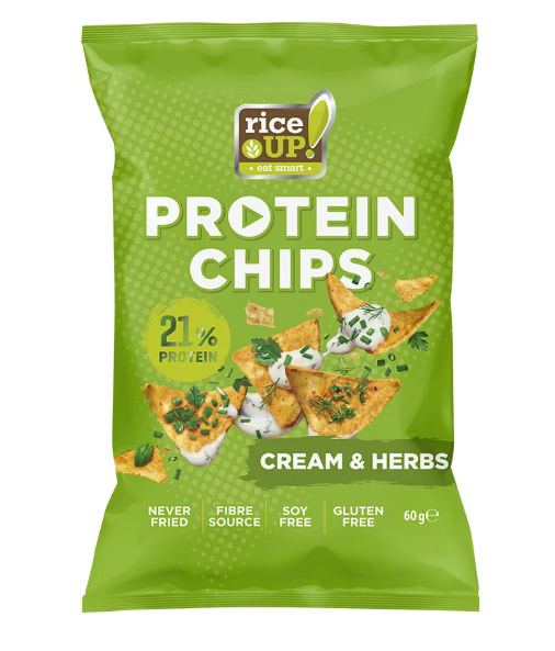 Protein Chips, 60G , Sabor Creams & Hierbs - Rice Up