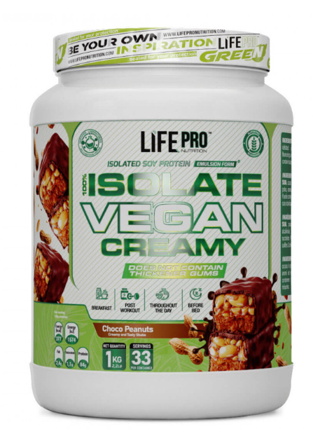 Isolate Vegan Creamy 1kg, Sabor Choco Peanut - LIFE PRO