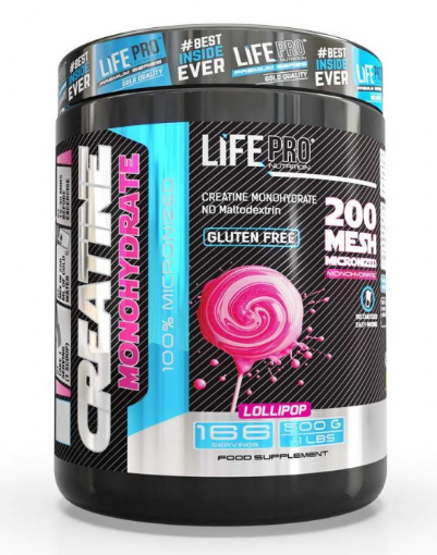 Creatina Monohydrate 200mesh 500g, Sabor  Lollipop- LIFE PRO