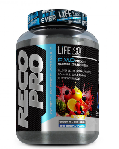 Recopro Cluster Dextrin Con Bcaa's Y Electrolitos 1kg , Sabor Tropical - LIFE PRO