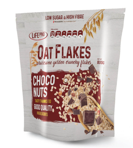 Copos De Avena 800g Sabor ChocoNuts - LIFE PRO