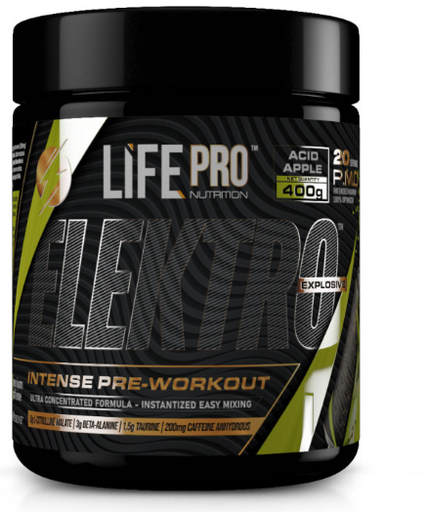 Pre-Workout Elektro, 400g , Sabor Acid Apple - LIFE  PRO