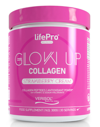 Collagen Glow up , Sabor Fresa, 300g - LIFE PRO