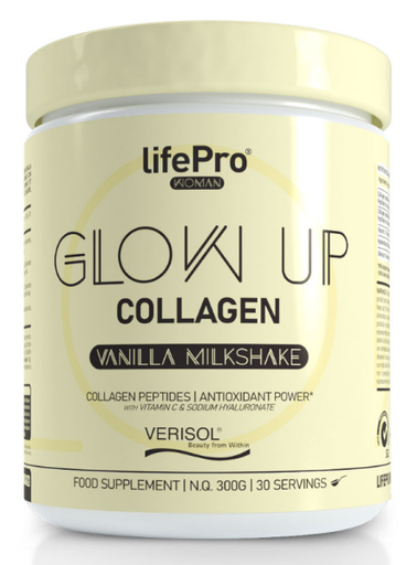 Collagen Glow up , Sabor Vainilla Milkshake , 300g - LIFE PRO
