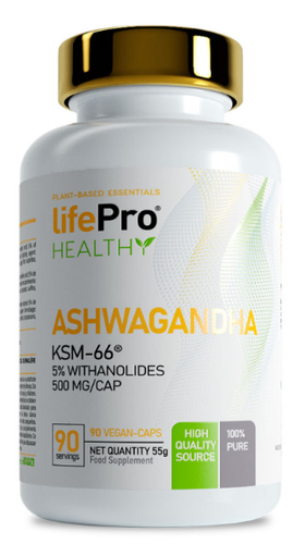 Ashwagandha 500mg ksm66 90 Vcaps  - LIFE PRO