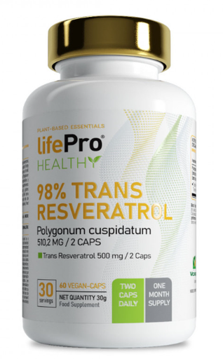 Trans Resveratrol 98% 60 Caps - LIFE PRO