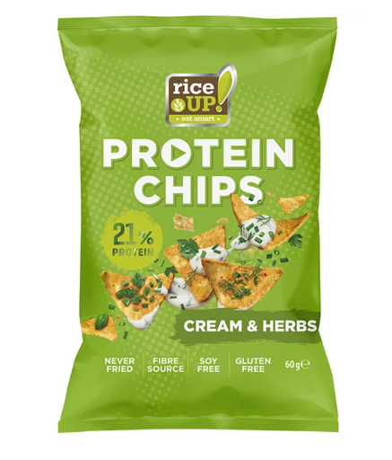Protein Chips, 60G , Sabor Creams & Hierbs - Rice Up