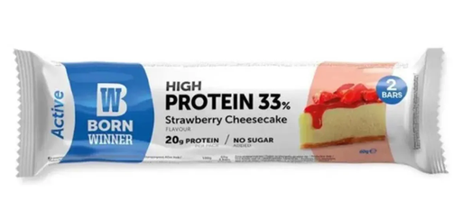 Barritas Proteicas,33% Proteina,60gr Sabor  Strawberry Cheesecake- Born Winner