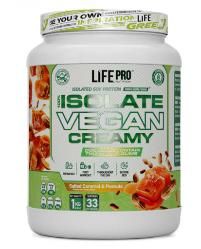 Isolate Vegan Creamy 1kg, Sabor Salted Caramel Peanut - LIFE PRO