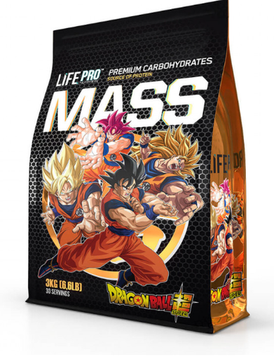 Mass Gainer Dragon Ball ,3kg Gluten Free, Sabor ChocoMonky - LIFE PRO